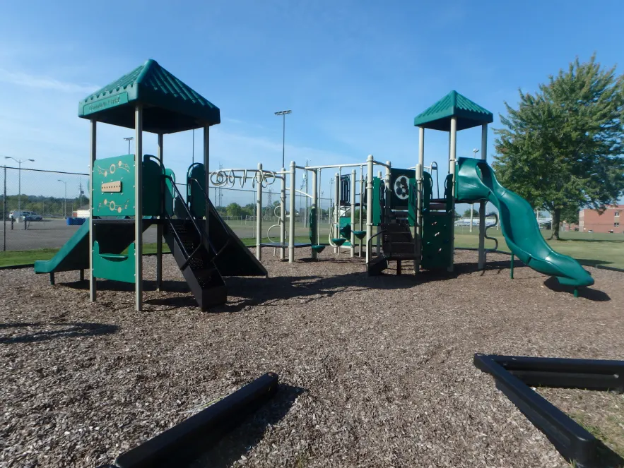 Ground-level view of Community Park