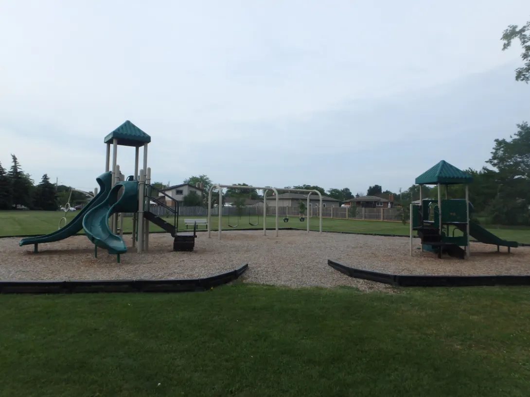 Ground-level view of Cushman Park