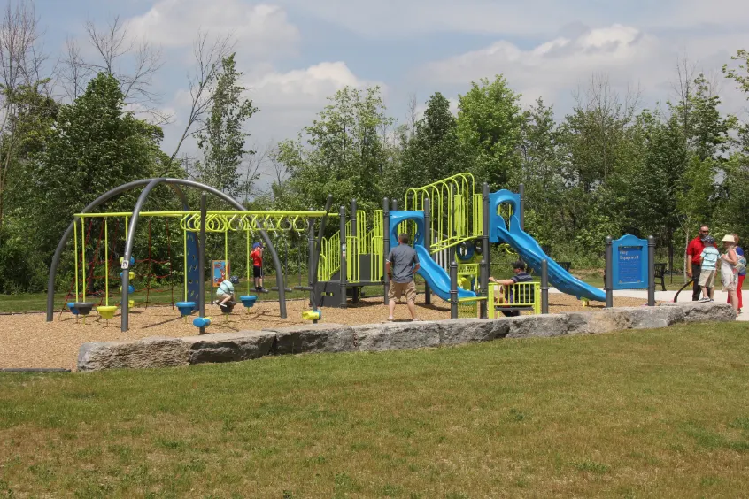 Ground-level view of Wise Guys Park